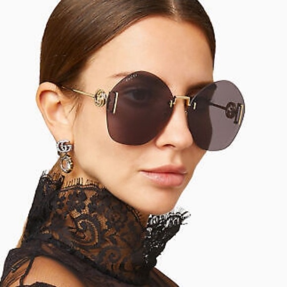 NEW GUCCI WOMEN GREY SUNGLASSES - Picture 6 of 10